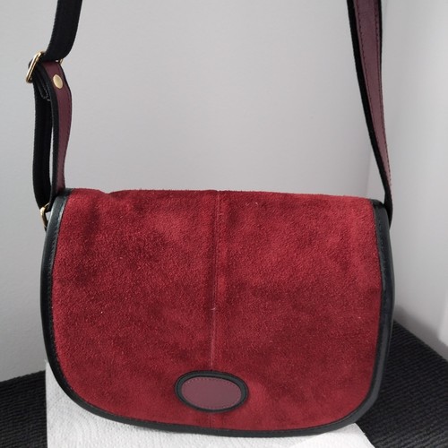 Red suede crossbody shoulder - suede,