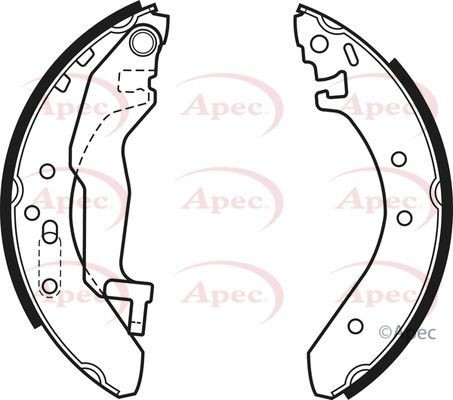 Apec rear brake shoe set - set, for