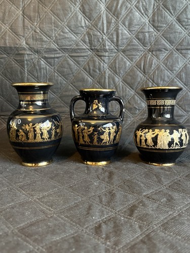 Vintage greek ceramic vases - vintage,
