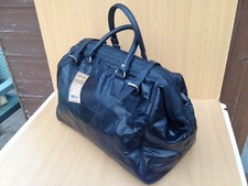 Slimbridge Travel Bag Black Faux Leather Gladstone