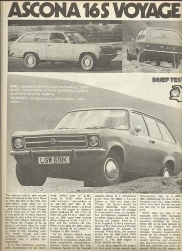 Opel ascona 16s voyage - opel,