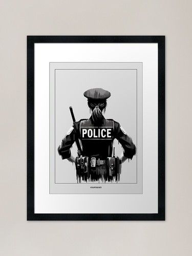 Police graphic poster framed - police, poster.