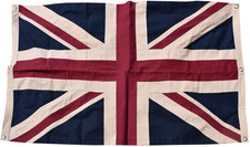 Union Jack Aged Look Fully Sewn Cotton Flag - 150cm x 100cm - 6 Eyelets