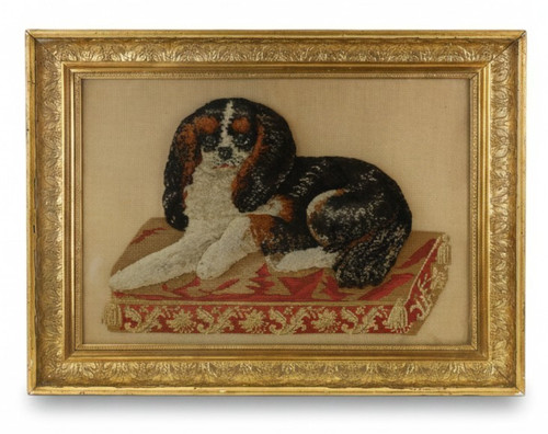 Folk art woolwork king - a,