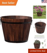 Stunning Rustic Barrel Planter