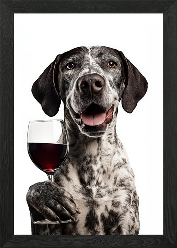 English pointer dog - dog, wine