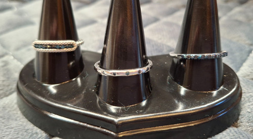 Three blue diamond and - , 925