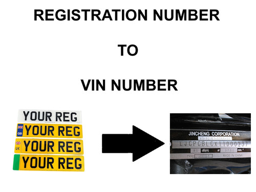 Registration reg number - number, vin