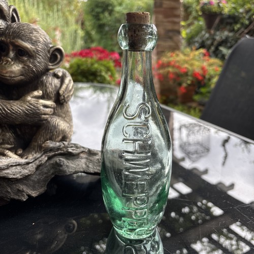 Vintage glass bottle schweppes - vintage,