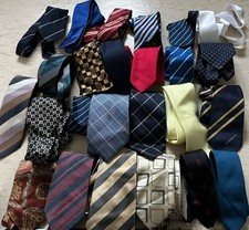 Mens Job lot of 25 bundle polyester ties faults many brands crafts material 1i