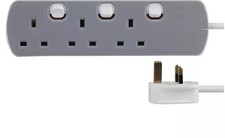 3 Gang Mains Power SWITCHED Extension Lead 13A Plug Socket