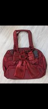 Red Bow Ruffle Bag With Polka