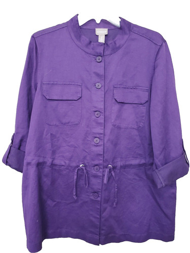 Chico purple cotton linen - chico's,