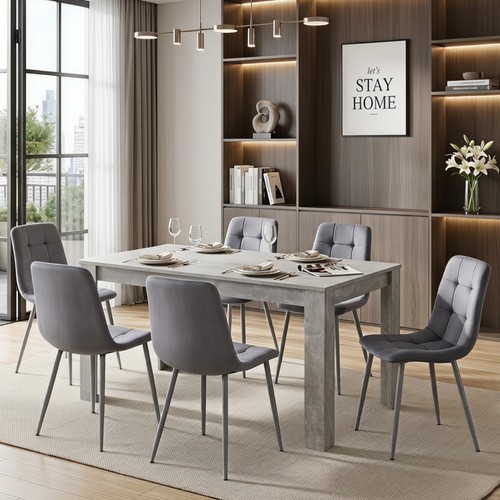 Grey dining table and chairs - grey,
