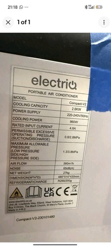 Electriq 9000 btu portable air - 9000,