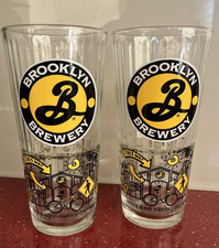 2 x Brooklyn Brewery Pint Glasses New Design 20oz Brand New Free Postage