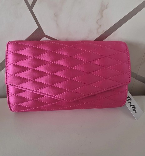 Bright pink satin quilted