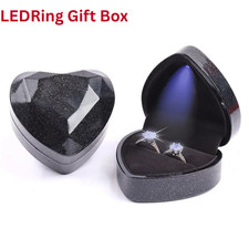 Heart Shaped Ring Gift Box with LED Light for Wedding Engagement Proposal