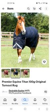 Premier Equine Titan 100g Navy Turnout Rug  in Size 5’9” no neck cover 