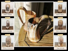 Viking Drinking Horn Mug , Authentic Ox-Horn Beer Wine Ale Mead, Personalise