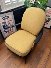 Ercol 203 Chair Cushions x 2 - Sunflower Yellow & Grey Piping - Inc Inner Foams