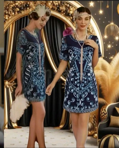 Frock and frill - frill, blue