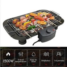 1500W Electric Table Top Grill BBQ Barbecue Indoor or out Garden Camping cooking