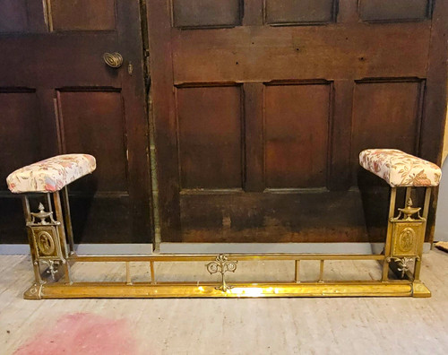 Victorian brass fireplace - brass,
