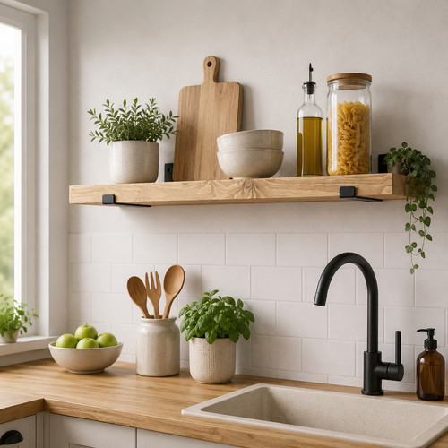 Floating shelf solid - solid, wood