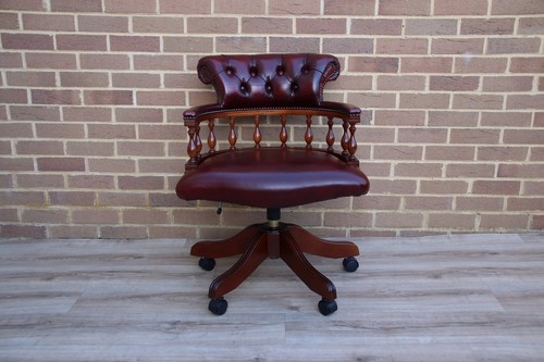 Captains leather swivel chair - leather,