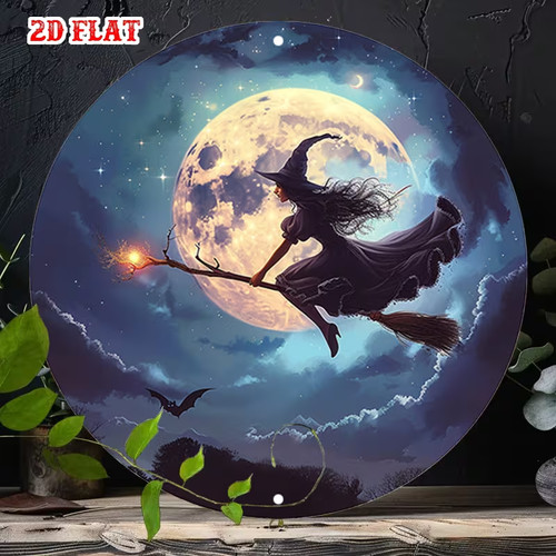 Flying witch hanging - witch", sign