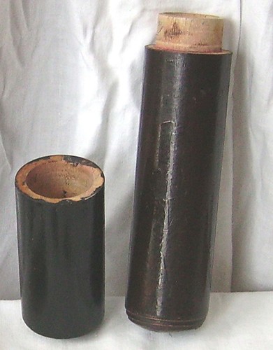 Wooden tube antique container - tube,