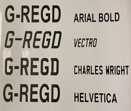Aircraft decal registration - decal,