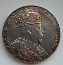 Sterling Silver Coronation Medal King Edward VII Queen Alexandra 1902