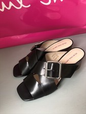 Designer Black Leather Mules
