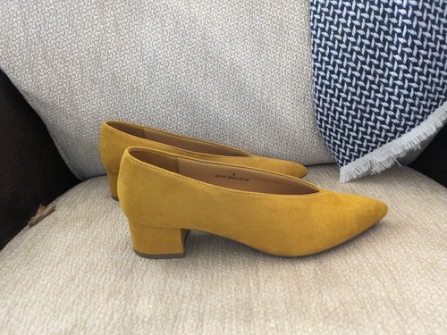 Mustard yellow court shoes - yellow,