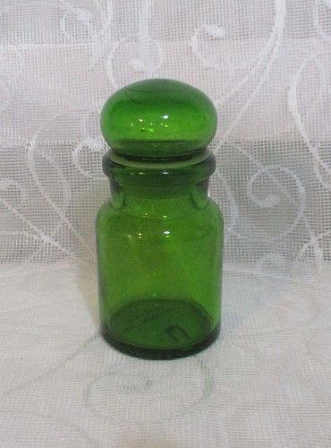 Vintage green glass apothecary - vintage,
