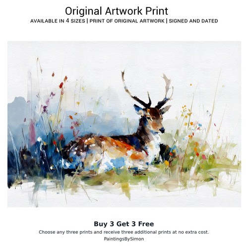 Resting stag deer - stag, in