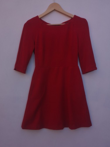 Zara red skater mini dress - zara, m