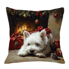 Super Soft Christmas Westie Cushion Cover X 2  (45cm x 45CM) 