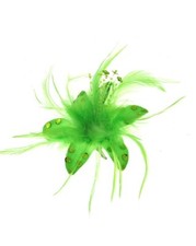 Zac's Alter Ego® Fur, Feathers & Sequins Fascinator/Flower on Clip & Brooch Pin