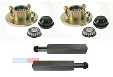 Trailer Axle Set 2 x Taper Hubs 4 inch PCD with 2 x Square Stub Axles
