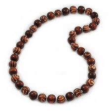 Chunky round wooden bead - bead, long