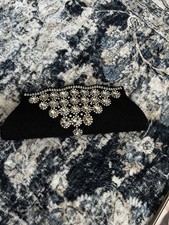 Black Beaded Bag Clutch Indian Wedding Party Women's Handbag Purse