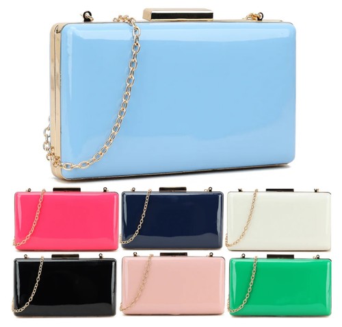 Ladies patent clutch bag - clutch,