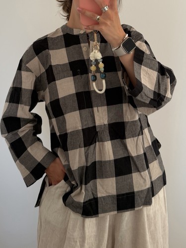Toast black gingham - gingham, smock