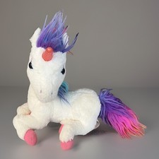 Animagic Rainbow Glowing Unicorn Interactive Plush (24cm) sound & lights 