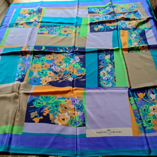 Vintage 100 silk scarf - vintage, parfum