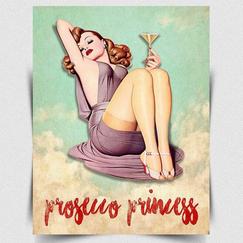 Prosecco princess metal sign - prosecco,