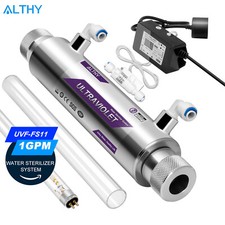 ALTHY Ultraviolet Water Sterilizer Undersink Filter System +Flow Switch UV-1GPM